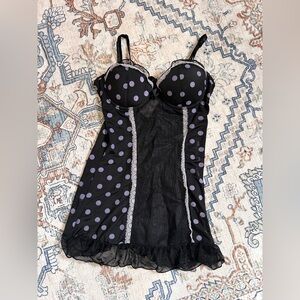 Black and Purple Polka Dot Women's Intimate Dress